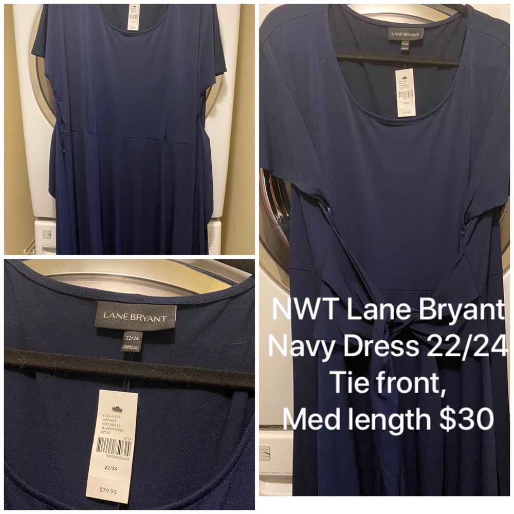 NWT Lane Bryant Navy 22/24 short-sleeve dress